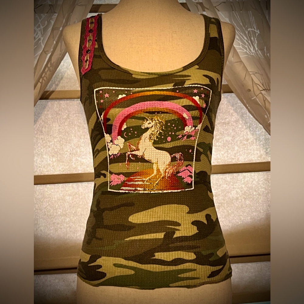Fresh Karma camo unicorn tank